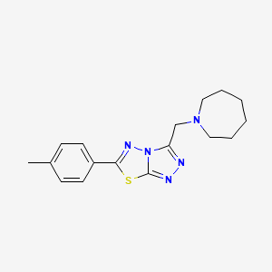 molecular formula C17H21N5S B4492853 3-(Azepan-1-ylmethyl)-6-(4-methylphenyl)[1,2,4]triazolo[3,4-b][1,3,4]thiadiazole 