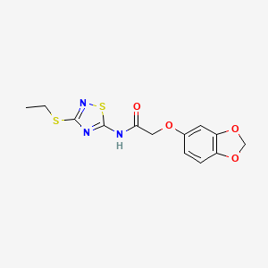 2-(1,3-benzodioxol-5-yloxy)-N-(3-ethylsulfanyl-1,2,4-thiadiazol-5-yl)acetamide