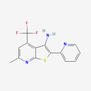 molecular formula C14H10F3N3S B4492897 6-methyl-2-(2-pyridinyl)-4-(trifluoromethyl)thieno[2,3-b]pyridin-3-amine 