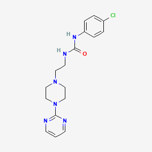 molecular formula C17H21ClN6O B4492905 N-(4-CHLOROPHENYL)-N'-{2-[4-(2-PYRIMIDINYL)PIPERAZINO]ETHYL}UREA 