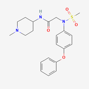 molecular formula C21H27N3O4S B4492917 N~1~-(1-methyl-4-piperidinyl)-N~2~-(methylsulfonyl)-N~2~-(4-phenoxyphenyl)glycinamide 