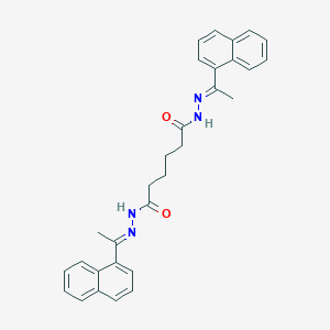 molecular formula C30H30N4O2 B449292 N'~1~,N'~6~-bis[1-(1-naphthyl)ethylidene]hexanedihydrazide 