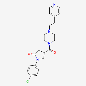 molecular formula C22H25ClN4O2 B4492941 1-(4-Chlorophenyl)-4-({4-[2-(pyridin-4-yl)ethyl]piperazin-1-yl}carbonyl)pyrrolidin-2-one 