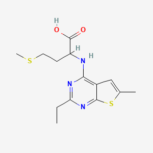 molecular formula C14H19N3O2S2 B4492960 N-(2-ethyl-6-methylthieno[2,3-d]pyrimidin-4-yl)methionine 