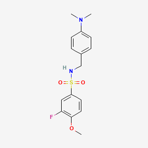 N-{[4-(DIMETHYLAMINO)PHENYL]METHYL}-3-FLUORO-4-METHOXYBENZENE-1-SULFONAMIDE