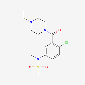 molecular formula C15H22ClN3O3S B4492983 N-[4-chloro-3-(4-ethylpiperazine-1-carbonyl)phenyl]-N-methylmethanesulfonamide 