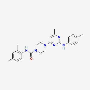 molecular formula C25H30N6O B4492996 N-(2,4-dimethylphenyl)-4-{6-methyl-2-[(4-methylphenyl)amino]pyrimidin-4-yl}piperazine-1-carboxamide 