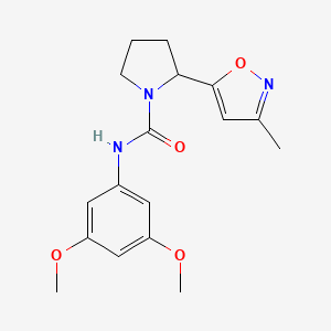 molecular formula C17H21N3O4 B4493013 N-(3,5-dimethoxyphenyl)-2-(3-methyl-1,2-oxazol-5-yl)pyrrolidine-1-carboxamide 