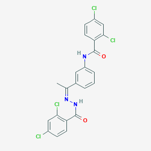 molecular formula C22H15Cl4N3O2 B449302 2,4-dichloro-N-{3-[N-(2,4-dichlorobenzoyl)ethanehydrazonoyl]phenyl}benzamide 