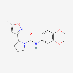 molecular formula C17H19N3O4 B4493023 N-(2,3-dihydro-1,4-benzodioxin-6-yl)-2-(5-methyl-1,2-oxazol-3-yl)pyrrolidine-1-carboxamide 