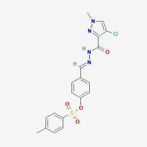 molecular formula C19H17ClN4O4S B449308 4-{2-[(4-chloro-1-methyl-1H-pyrazol-3-yl)carbonyl]carbohydrazonoyl}phenyl 4-methylbenzenesulfonate 