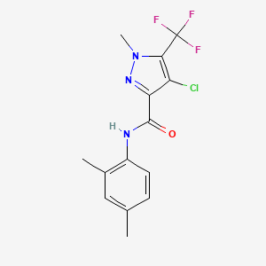 molecular formula C14H13ClF3N3O B4493081 4-chloro-N-(2,4-dimethylphenyl)-1-methyl-5-(trifluoromethyl)-1H-pyrazole-3-carboxamide 