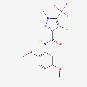 4-chloro-N-(2,5-dimethoxyphenyl)-1-methyl-5-(trifluoromethyl)-1H-pyrazole-3-carboxamide