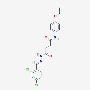 molecular formula C19H19Cl2N3O3 B449310 4-(2-(2,4-Dichlorobenzylidene)hydrazino)-N-(4-ethoxyphenyl)-4-oxobutanamide 