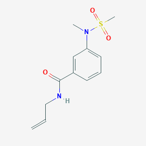 molecular formula C12H16N2O3S B4493137 3-(N-METHYLMETHANESULFONAMIDO)-N-(PROP-2-EN-1-YL)BENZAMIDE 