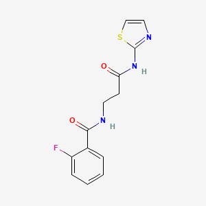 2-fluoro-N-[3-oxo-3-(1,3-thiazol-2-ylamino)propyl]benzamide