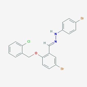 molecular formula C20H15Br2ClN2O B449316 5-Bromo-2-[(2-chlorobenzyl)oxy]benzaldehyde (4-bromophenyl)hydrazone 