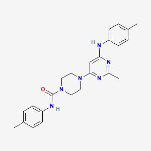 molecular formula C24H28N6O B4493161 4-{2-methyl-6-[(4-methylphenyl)amino]pyrimidin-4-yl}-N-(4-methylphenyl)piperazine-1-carboxamide 