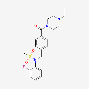 N-{[4-(4-ETHYLPIPERAZINE-1-CARBONYL)PHENYL]METHYL}-N-(2-FLUOROPHENYL)METHANESULFONAMIDE