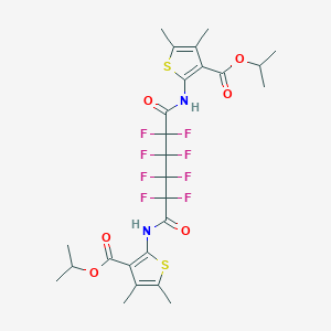 molecular formula C26H28F8N2O6S2 B449320 Isopropyl 4,5-dimethyl-2-[(2,2,3,3,4,4,5,5-octafluoro-6-{[3-(isopropoxycarbonyl)-4,5-dimethyl-2-thienyl]amino}-6-oxohexanoyl)amino]-3-thiophenecarboxylate 