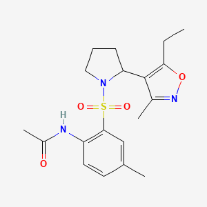 N-(2-{[2-(5-ethyl-3-methyl-4-isoxazolyl)-1-pyrrolidinyl]sulfonyl}-4-methylphenyl)acetamide