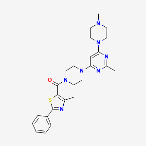 2-methyl-4-{4-[(4-methyl-2-phenyl-1,3-thiazol-5-yl)carbonyl]-1-piperazinyl}-6-(4-methyl-1-piperazinyl)pyrimidine