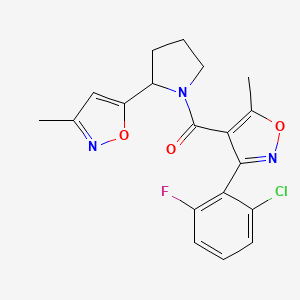 3-(2-Chloro-6-fluorophenyl)-5-methyl-4-[2-(3-methyl-1,2-oxazol-5-YL)pyrrolidine-1-carbonyl]-1,2-oxazole