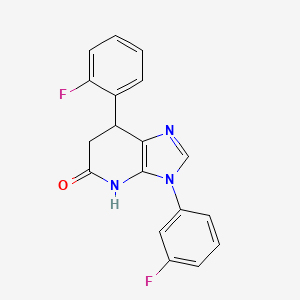 molecular formula C18H13F2N3O B4493240 7-(2-fluorophenyl)-3-(3-fluorophenyl)-3,4,6,7-tetrahydro-5H-imidazo[4,5-b]pyridin-5-one 