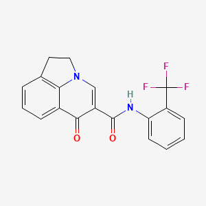 molecular formula C19H13F3N2O2 B4493264 6-oxo-N-[2-(trifluoromethyl)phenyl]-1,2-dihydro-6H-pyrrolo[3,2,1-ij]quinoline-5-carboxamide 