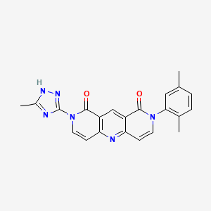 2-(2,5-DIMETHYLPHENYL)-8-(3-METHYL-1H-1,2,4-TRIAZOL-5-YL)-1H,2H,8H,9H-PYRIDO[4,3-B]1,6-NAPHTHYRIDINE-1,9-DIONE