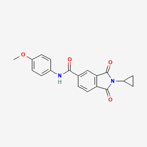 molecular formula C19H16N2O4 B4493286 2-cyclopropyl-N-(4-methoxyphenyl)-1,3-dioxo-2,3-dihydro-1H-isoindole-5-carboxamide 