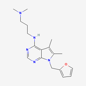 N'-[7-(2-furylmethyl)-5,6-dimethyl-7H-pyrrolo[2,3-d]pyrimidin-4-yl]-N,N-dimethyl-1,3-propanediamine