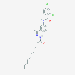 2,4-dichloro-N-[3-(N-undecanoylethanehydrazonoyl)phenyl]benzamide