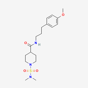 molecular formula C18H29N3O4S B4493315 1-(dimethylsulfamoyl)-N-[3-(4-methoxyphenyl)propyl]piperidine-4-carboxamide 