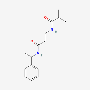 molecular formula C15H22N2O2 B4493327 N~3~-isobutyryl-N~1~-(1-phenylethyl)-beta-alaninamide 