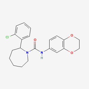 molecular formula C21H23ClN2O3 B4493332 2-(2-chlorophenyl)-N-(2,3-dihydro-1,4-benzodioxin-6-yl)azepane-1-carboxamide 