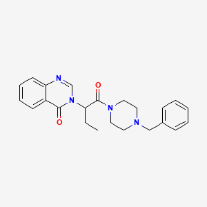 molecular formula C23H26N4O2 B4493338 3-{1-[(4-benzylpiperazino)carbonyl]propyl}-4(3H)-quinazolinone 