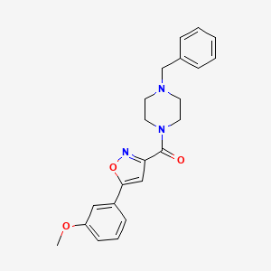 molecular formula C22H23N3O3 B4493368 1-benzyl-4-{[5-(3-methoxyphenyl)-3-isoxazolyl]carbonyl}piperazine 