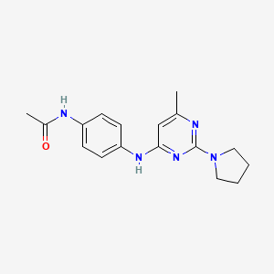 N-(4-((6-methyl-2-(pyrrolidin-1-yl)pyrimidin-4-yl)amino)phenyl)acetamide