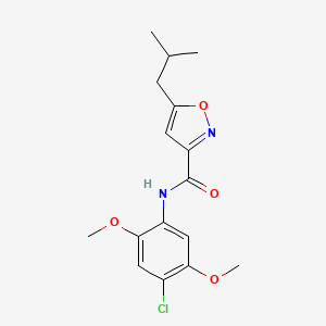 molecular formula C16H19ClN2O4 B4493419 N-(4-chloro-2,5-dimethoxyphenyl)-5-isobutyl-3-isoxazolecarboxamide 