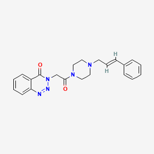 molecular formula C22H23N5O2 B4493432 3-(2-oxo-2-{4-[(E)-3-phenyl-2-propenyl]piperazino}ethyl)-1,2,3-benzotriazin-4(3H)-one 