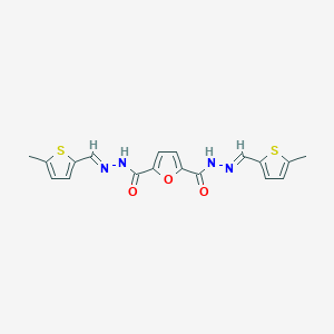 molecular formula C18H16N4O3S2 B449344 N'~2~,N'~5~-bis[(5-methyl-2-thienyl)methylene]-2,5-furandicarbohydrazide 
