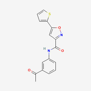 molecular formula C16H12N2O3S B4493447 N-(3-acetylphenyl)-5-(2-thienyl)-3-isoxazolecarboxamide 