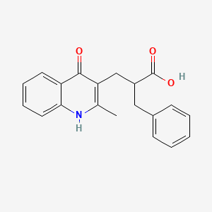 molecular formula C20H19NO3 B4493453 2-benzyl-3-(2-methyl-4-oxo-1,4-dihydro-3-quinolinyl)propanoic acid 