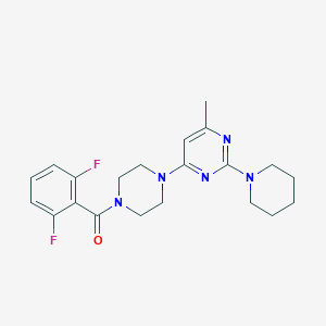 molecular formula C21H25F2N5O B4493478 4-[4-(2,6-Difluorobenzoyl)piperazin-1-YL]-6-methyl-2-(piperidin-1-YL)pyrimidine 