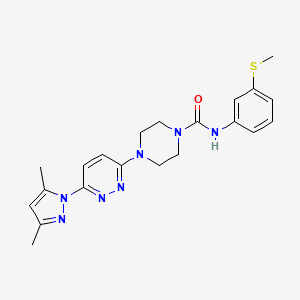 molecular formula C21H25N7OS B4493494 4-[6-(3,5-dimethyl-1H-pyrazol-1-yl)-3-pyridazinyl]-N-[3-(methylthio)phenyl]-1-piperazinecarboxamide 