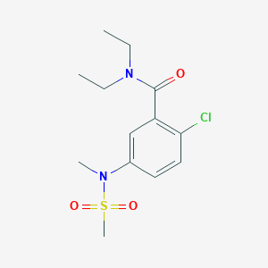 molecular formula C13H19ClN2O3S B4493535 2-CHLORO-N,N-DIETHYL-5-(N-METHYLMETHANESULFONAMIDO)BENZAMIDE 