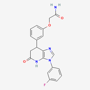 2-{3-[3-(3-fluorophenyl)-5-oxo-4,5,6,7-tetrahydro-3H-imidazo[4,5-b]pyridin-7-yl]phenoxy}acetamide