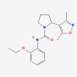 molecular formula C18H23N3O3 B4493579 2-(3,5-dimethyl-1,2-oxazol-4-yl)-N-(2-ethoxyphenyl)pyrrolidine-1-carboxamide 