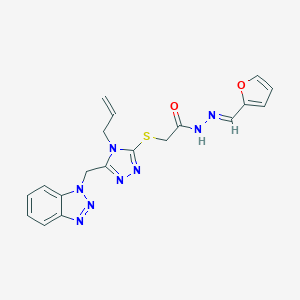 molecular formula C19H18N8O2S B449360 2-{[4-allyl-5-(1H-1,2,3-benzotriazol-1-ylmethyl)-4H-1,2,4-triazol-3-yl]sulfanyl}-N'-(2-furylmethylene)acetohydrazide 